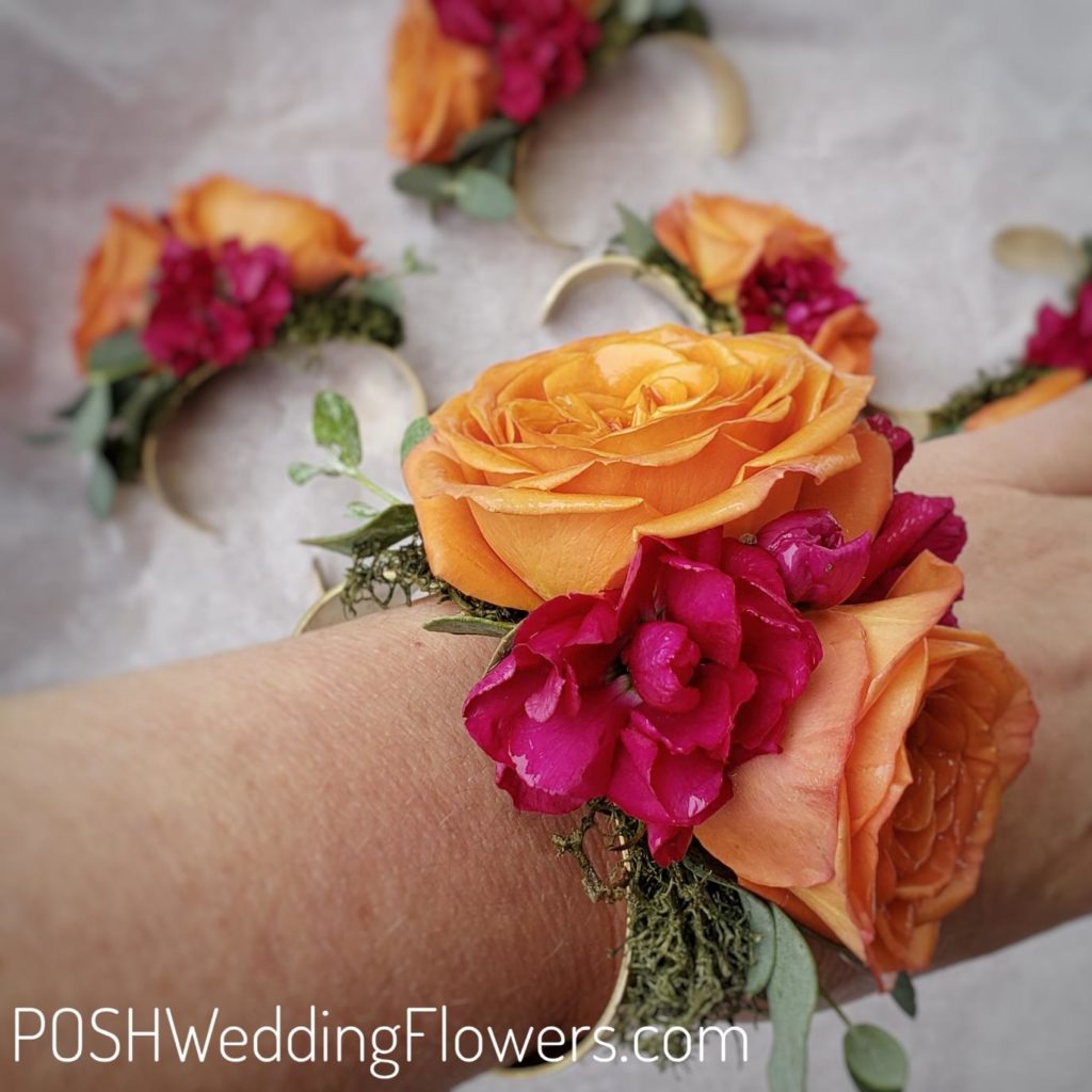 Corsage Cuff Bracelet Seattle Wedding Flowers by POSH