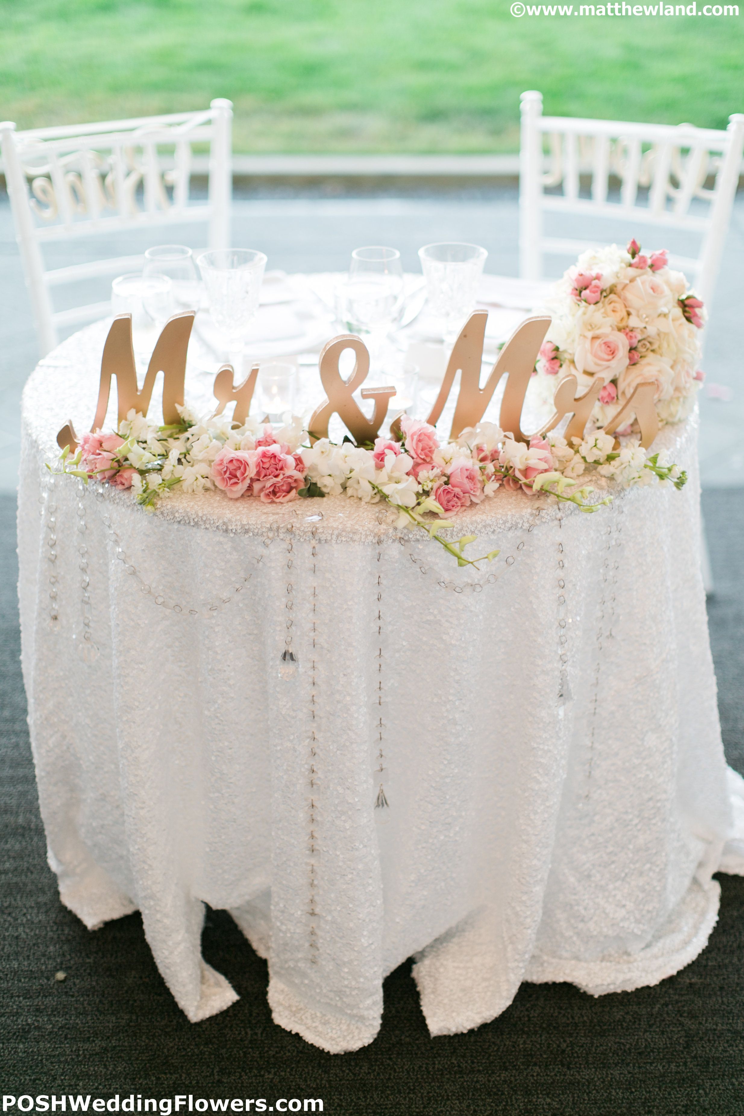 Romantic Sweetheart table with crystals