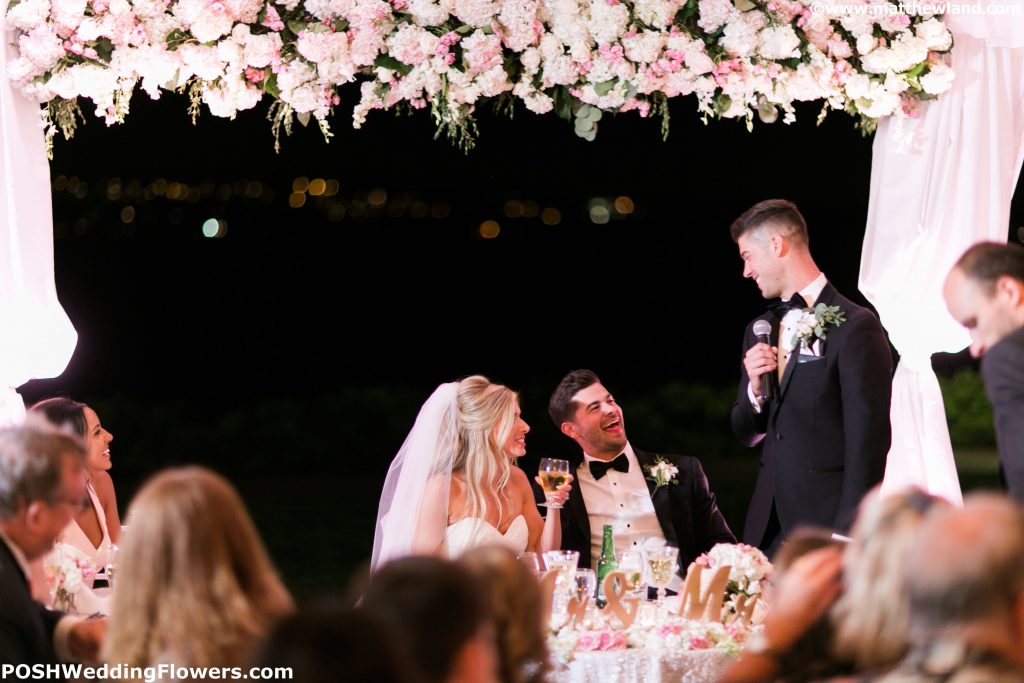 Toasts were beautifully framed by flowers