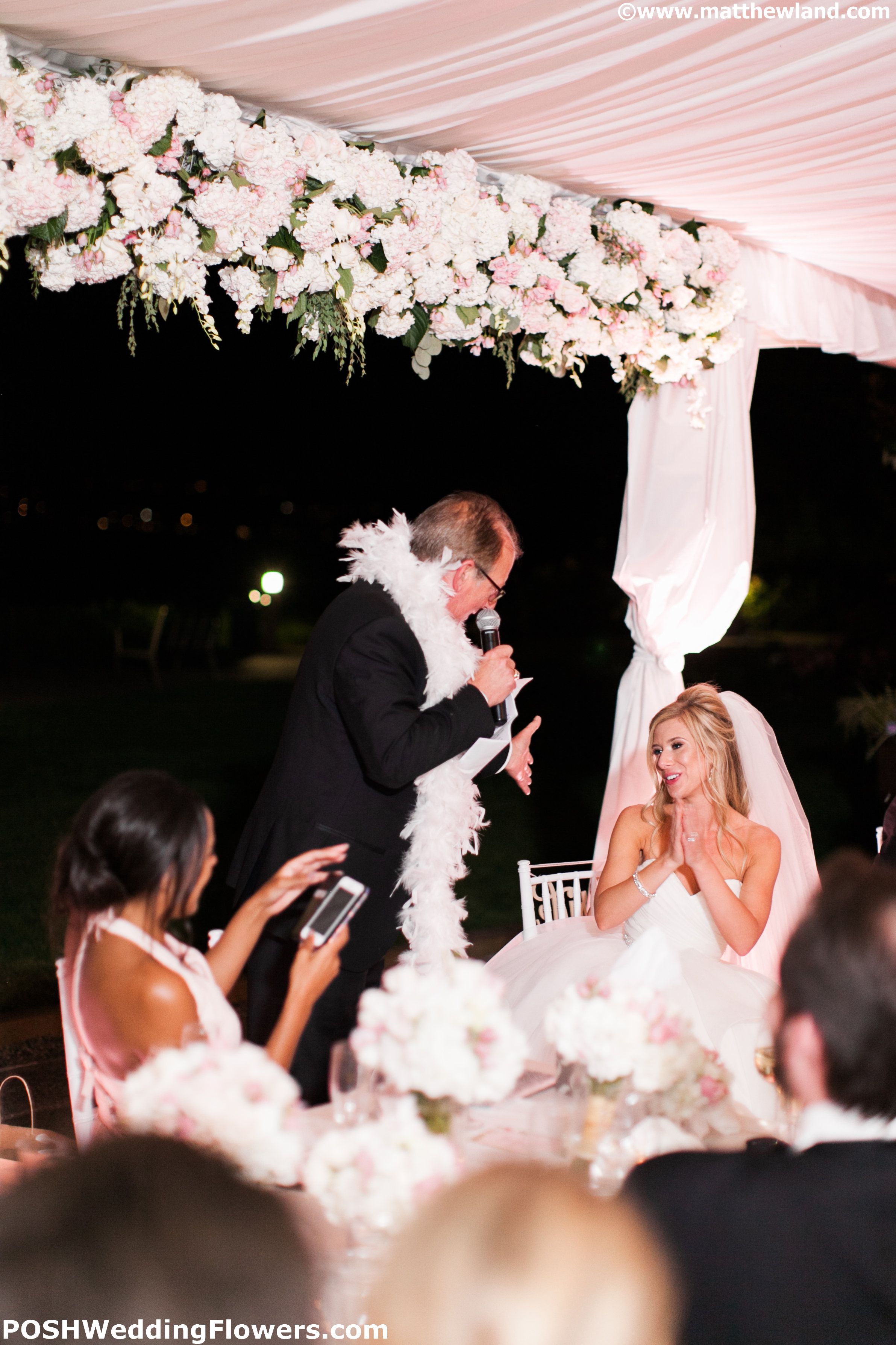 Toasts were beautifully framed by flowers