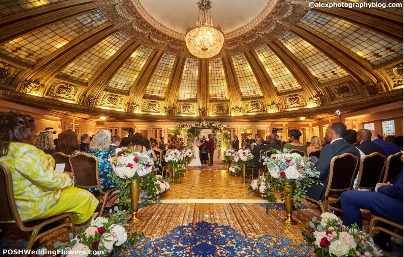 Wedding Ceremony in the Dome Room at Arctic Club Seattle – Seattle Wedding  Flowers by POSH