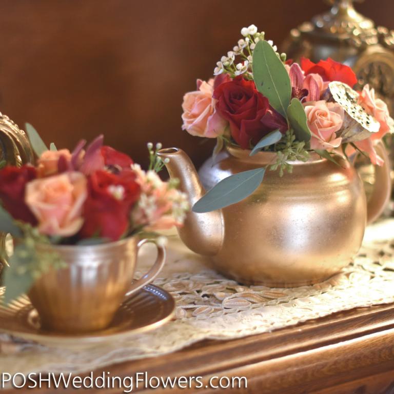Teapot Flowers Seattle Wedding Flowers by POSH